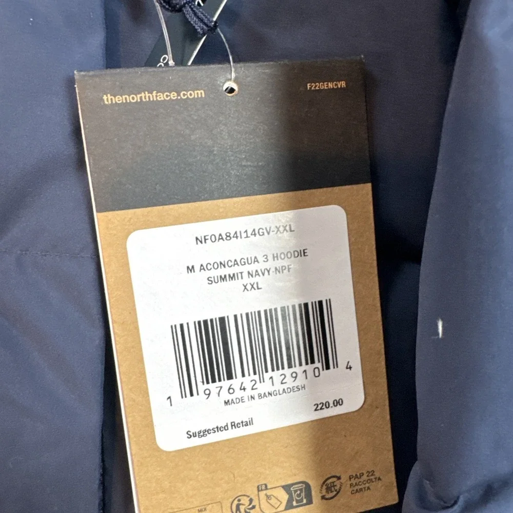 The North Face Aconcagua 3 Hoodie Jacket Mens XXL‎ TNF Summit Navy New In Bag!